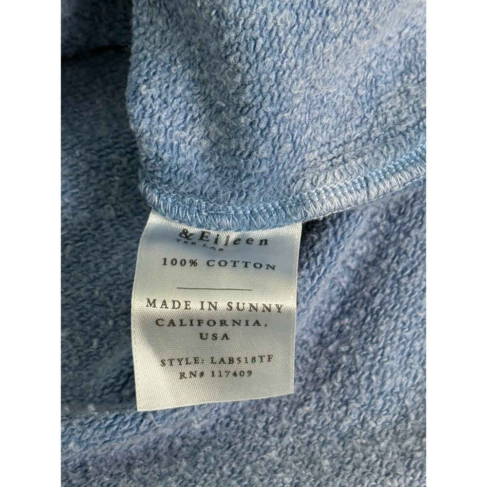 NWOT Frank & Eileen Effie Triple Fleece Funnel Neck Capelet Blue Mineral Small - Picture 9 of 9